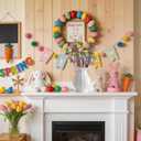 Artificial Picks Easter Spray Vine with Easter Eggs Berries Floral Stems