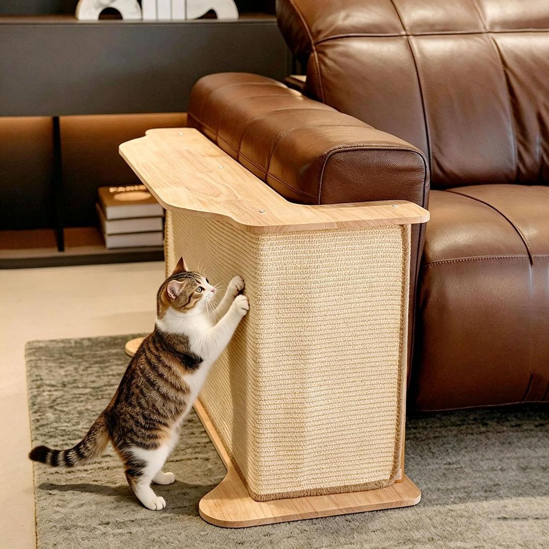 2 in 1 Cat Scratcher Side Table for Couch, Sofa Protector End Table