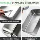 High-Sided Stainless Steel XL Cat Litter Box for Cats