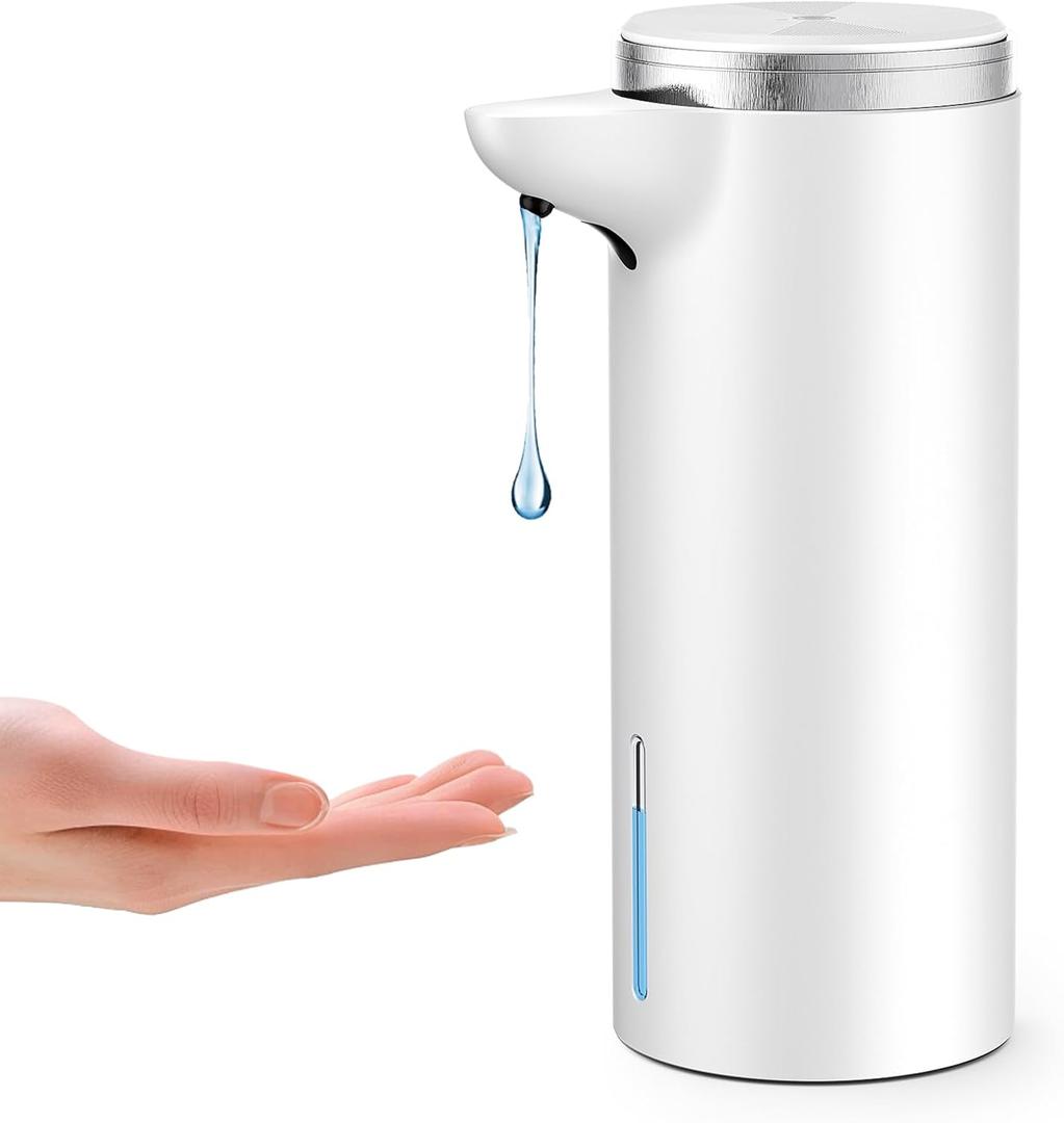 Automatic Soap Dispenser Touchless (Upgrade Auto & Manual Modes) - IPX7 WaterProof - Adjustable Volume for Thick & Thin Liquid - USB C Rechargeable Dish/Hand Soap Dispenser for Kitchen Bathroom (White(liquid&gel))