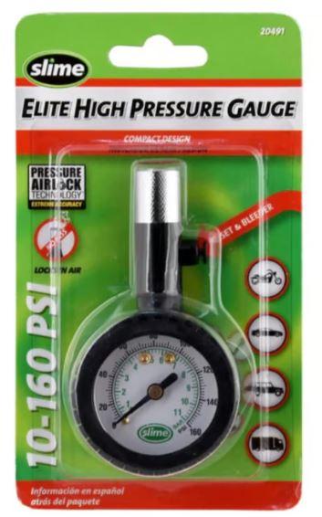 Slime 20491 Elie High Pressure Gauge, 10-160 PSI