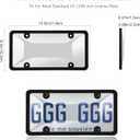 2 Pack License Plate Protector, Plastic Car Front/Rear License Plate Protector with Screws Caps, Universal Car Accessories for Most Cars