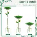 2 Pack Bird Baths for Outdoors, Colorful Metal Bird Bath for Outside, Hummingbird Bath with Five Stakes, Garden Flower Small Birdbath for Garden Decor, 31.3" H x 10.63" Dia (Red,Green)