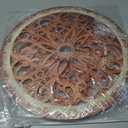 Yulejo 4 Pcs Thicken Rustic Wall Decor Farmhouse Kitchen Wall Round Art Wooden Hollow Carved Design Rustic Art for Living Room Bedroom Hallway Decor (15.7 x 15.7 Inch,Light Brown)