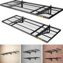 1.64x4ft 2Pack Wire Shelving Unit Heavy Duty Garage Storage Shelves Wall Mounted Black 560lbs Load Capacity20-inch-by-48-inch