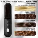 Go Brush Pro for Short Hair - 2026 Upgraded Cordless hair Straightening Brush, 4 Temperature Settings, Fast Heat, MCH Ceramic Care, 4000mAh Rechargeable Straightener for Frizz-Free Styling (black)