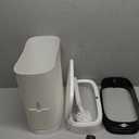 Bathroom Trash Can with Lid, 14 Liter/ 3.7 Gallon Bathroom Trash Can and Toilet Brush Set for Restroom, Bedroom, Living Room, Office, White Lid