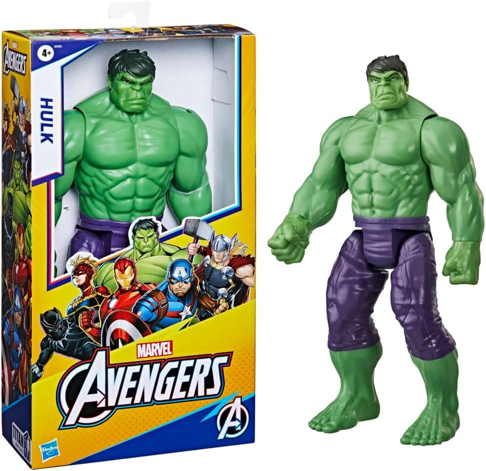 Avengers Marvel Titan Hero Series Blast Gear Deluxe Hulk Action Figure, 12-Inch Toy, Inspired by Marvel Comics, for Kids Ages 4 and Up , Green