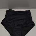 Tempt Me Women's High Waisted Swimsuit Bottom Black Tummy Control Ruched Bikini Bottom Vintage Swim Bottom Tankini Briefs XS