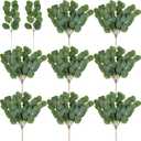 WILLBOND 50 Pieces Artificial Eucalyptus Leaf Stem Long Oval Eucalyptus Artificial Greenery Leaves for Wedding, Holiday, Garden, Home, Office, Greens Decor