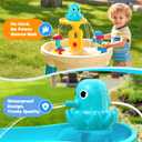 2 x Water Table Pump, Battery Powered Continuous Water Pump for Water Table, Cordless Octopus Rechargeable Magnetic Pump, No Drill Installation, Outdoor Water Play Accessory for Kids (Green)