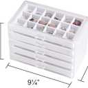Frebeauty Acrylic Jewelry Organizer Earring Organizer Box with 5 Drawers Earring Holder Organizer with Velvet Trays Clear Jewelry Box for Women Earring Display for Rings Studs(White)