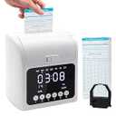 Time Clock with Passcode, Auto-Align Time Clocks for Small Business, Time Clock Punch Machine with 50-Piece Time Cards, and One Ink Ribbon Cartridge
