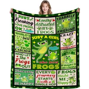 Frog Blanket Gifts for Women Adults Kids,Frogs Themed Stuff Frog Lovers Throw Blankets,Frogs Christmas Birthday Gifts for Animal Lovers Girls Teens 60"x50"