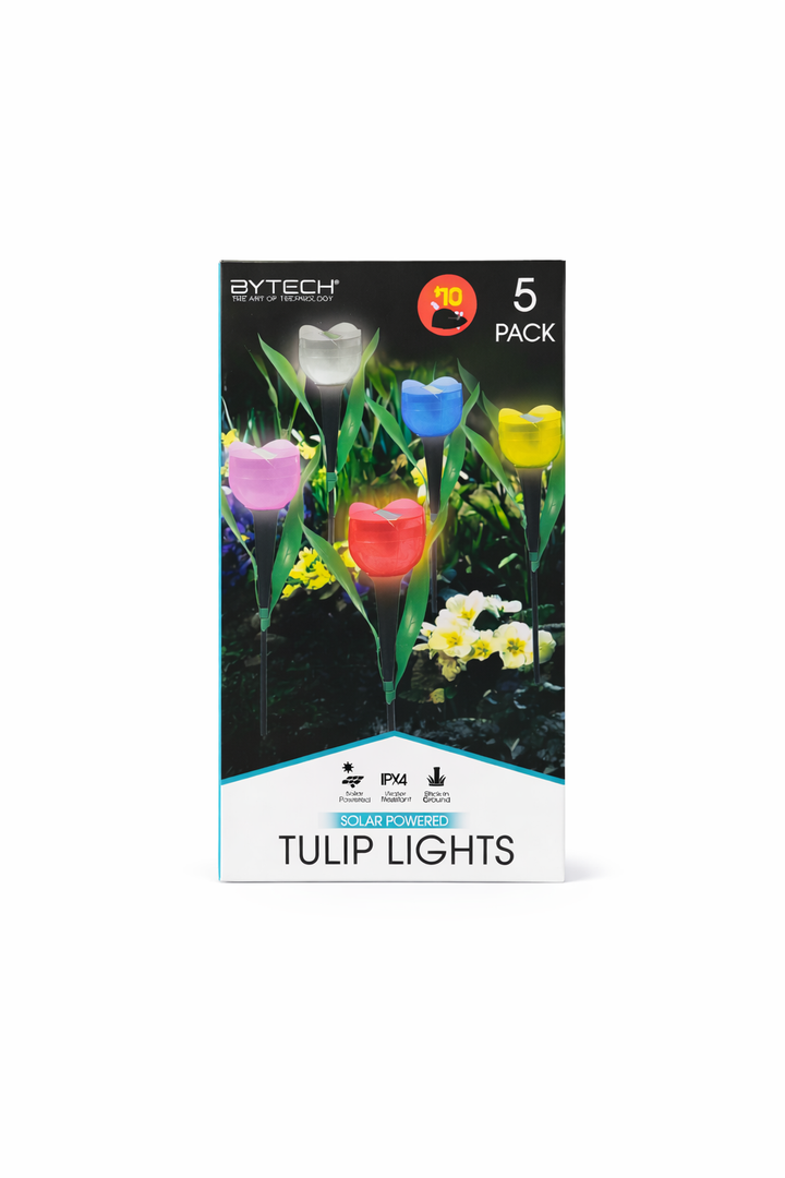 Bytech 5-Pack Solar Powered Tulip Stake