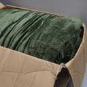 Litanika Fluffy King Size Comforter Set Olive Green, 3 Pieces Warm Sherpa Fleece Winter Bedding Set, Jacquard Checkered Plush Fuzzy Blanket Bed Set(1 Comforter, 2 Pillowcases)