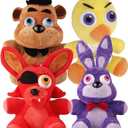 Horror Animatronic Plush Toy Set, 4PCS Scary Game Character Stuffed Animals, Soft Cartoon Fox Bear Bunny Chicken Dolls, 8 Inch Collectible Plushies Figures for Fans & Room Decor