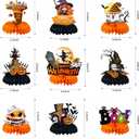 2 x 9pcs Spooky Halloween Honeycomb Centerpiece - Ghost & Witch Table Decor for Parties, Home, Dining | Instant Festive Decorations
