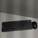 FD Wireless Keyboard and Mouse Combo - 2.4GHz USB Cordless, Cute Round Keys, Quiet and Slim Set for Laptop, Computer, TV, and Mac - Black