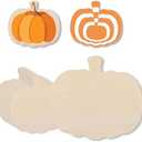 12PCS Large Wooden Pumpkin Cutouts 11inch Unfinished Wooden Pumpkin Craft for Thanksgiving Halloween Fall Party DIY Craft Decoration Supplies