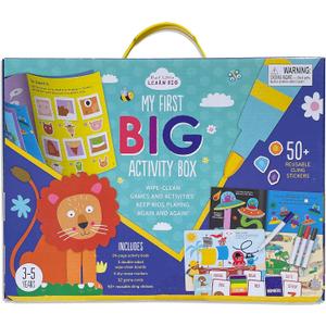 Parragon My First Big Activity Box for Kids Ages 3-5: Wipe Clean Boards, Activity Book, Game Cards, Reusable Stickers & Dry Erase Markers - Mazes, Search & Find, Games, & More!