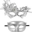 IncreDecor Couple Masquerade Lace Mask Set, Fit for Women & Men Venetian Halloween Masks, Specially for Costume, Mardi Gras