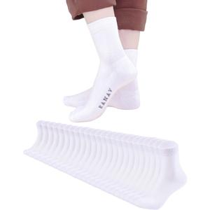 KANAV 6/12 Pairs Ankle Socks for Women Cute Cotton Crew Casual Dress Socks (Large)