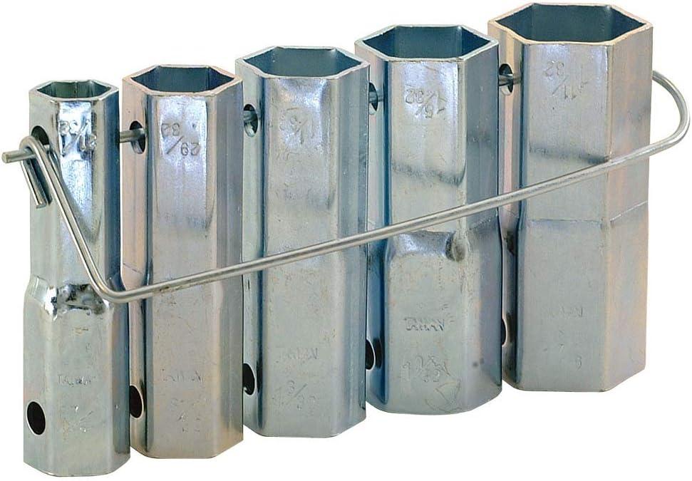 Eastman 45041 Plumbers Socket Set with Bar Handle 5-Piece, Silver