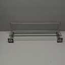 Glass Bathroom Shelf with Towel Bar, Stainless Steel Tempered Towel bar/Track Glass Bathroom Shelves Wall Mount Over The Toilet (Brushed Nickel, 20-inch)