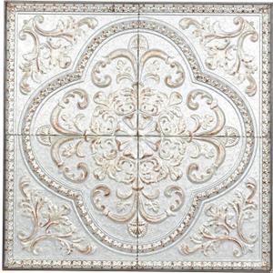 Deco 79 Metal Scroll Home Wall Decor Wall Sculpture with Embossed Details, Wall Art 36" x 2" x 36", Gray