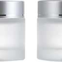 2 Pack 60ml/2Oz Frosted Glass Cream Jars with Silver Lids Empty Face Cream Containers Refillable Cosmetic Jars for Skincare, Body Butter, Lotion, Masks