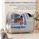 Self Cleaning Litter Box - 100L Large Capacity Cat Litter Box with App Smart Control for Automatic Cleaning, Suitable for Multiple Cats, Gray