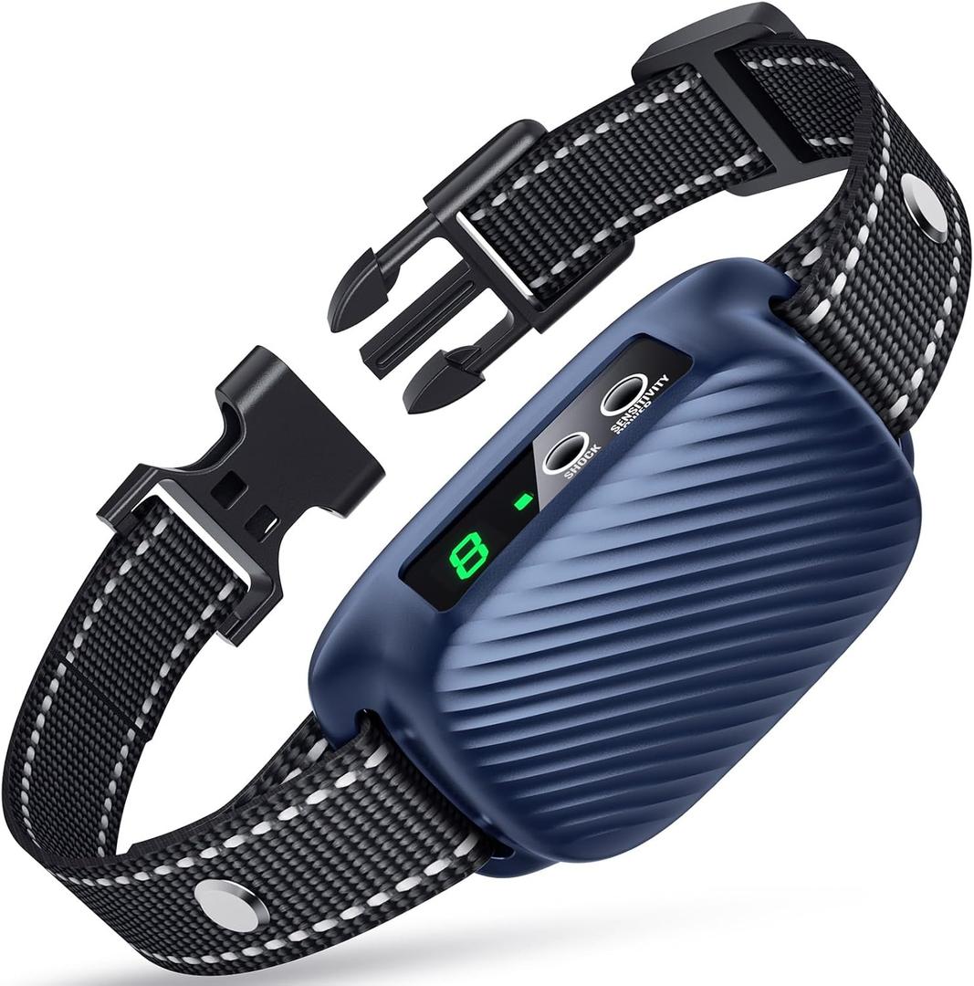 Dog Bark Collar, Automatic Bark Collar with 8 Sensitivity Levels,Smart Waterproof No Bark Collar with Beep Vibration Modes, Rechargeable Anti Barking Collars for Large Medium Dogs-K04
