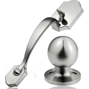 Front Door Handle - Front Door Lock Exterior/Interior Front Entry Handleset with Door Knob, Heavy Duty Keyless Entry Door Handle, Brushed Nickel Plating, Reversible Door Lever for Left & Right