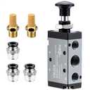 4R210-08 Push Pull Valve 5/2 Way 1/4"NPT Air Valve for Cylinder