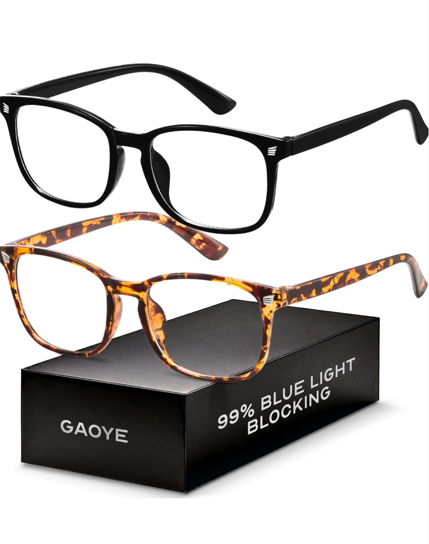 Blue Light Blocking Glasses - Fashion Square Fake Eyeglasses, Anti UV Ray Computer Gaming Glasses Blue Blockers for Women/Men