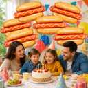 8Pcs Hot Dog Balloons, Funny Food Balloons for BBQ Themed Party Decorations, 28 inch