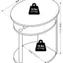 Furinno Jaya 3-Tier Round Side Table, Oval Tabletop, Black Walnut, 19.3''H