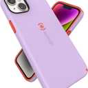Speck iPhone 15 Plus & 14 Plus Case - Drop Protection, Scratch Resistant, Built for MagSafe iPhone Case with Soft Touch Coating - 6.7" iPhone, Dual Layer - Spring Purple/Energy Red CandyShell Pro