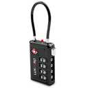 LUXOORO TSA Approved Luggage Lock with Alert Indicator, 4-Digit Resettable Combination, Durable Zinc Alloy Travel Lock for Suitcase, Backpack, Toolbox, Locker, All-Purpose, keyless Black (2 Pack)