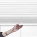 DEZ FURNISHINGS Cordless 1" Light Filtering Pleated Shade, Fabric, 20.5"W x 64"H, White
