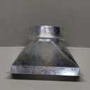 QWORK Aluminum HVAC Duct Transition, 6'' Dia x 3-1/4" x 10'' L Galvanized Transition - Round to Rectangular Duct, for Ventilation Systems