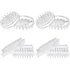 Queekay 8 Pcs Carpet Protector Spiked Plastic Caster Cups Round and Square Comfortable Touch Caster Cup Spiked Furniture Protector for Sofas, Tables, Chairs Offices Bookcases Other