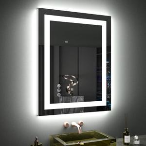 24"X30" LED Bathroom Mirror with Lights, Anti-Fog, Dimmable, Backlit + Front Lit, Lighted Bathroom Vanity Mirror for Wall, Memory Function, Tempered Glass, ETL Listed