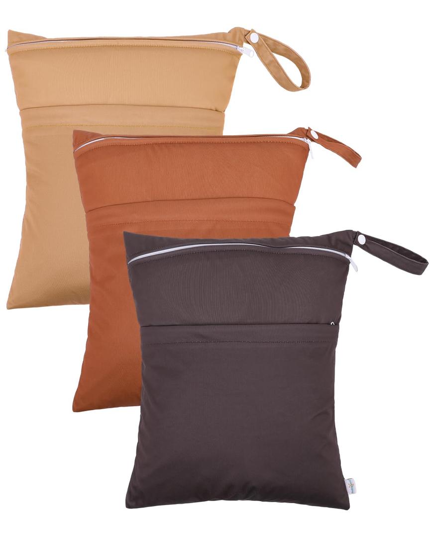 Babygoal Wet Bags 3 Pack, Waterproof Travel Dry Bags for Baby Diapers, Beach, Pool, Gym, Swimsuits, Food Storage and Wet Clothes 3LN37-B