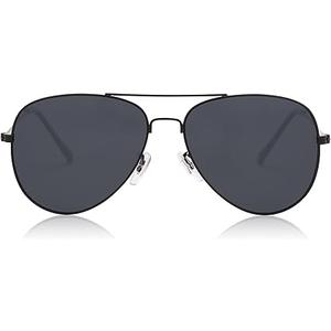 SOJOS Classic Aviator Polarized Sunglasses for Men Women Vintage Retro Style (Black)