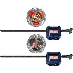 Beyblade X, Marvel Collab, Iron Man 4-80B vs.Thanos 4-60P Multipack - 2 Top & 2 Launchers Toy Set - Ages 8 and Up