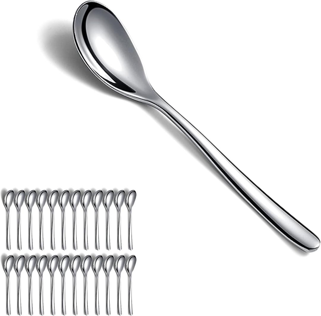 2 x Kyraton Teaspoons Set of 24, Stainless Steel Coffee Spoon, Spresso Spoons for Home, Restaurant, Hotel, Parties, Dishwasher Safe