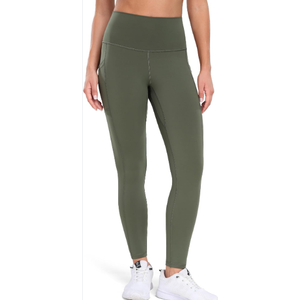 Leggings Depot Women's High Waist Workout Leggings Tummy Control Active Yoga Pants Olive, Small
