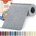 Linen Fabric Repair Tape Kit, 4" x 80" Self-Adhesive Couch Patch Repair Fabric Patches for Furniture, Clothes, Upholstery, Carpets, Chairs, Sofas, Pillows Grey